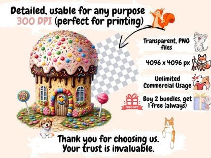 Candy Houses Clipart Candy clip art - Wonders Artist