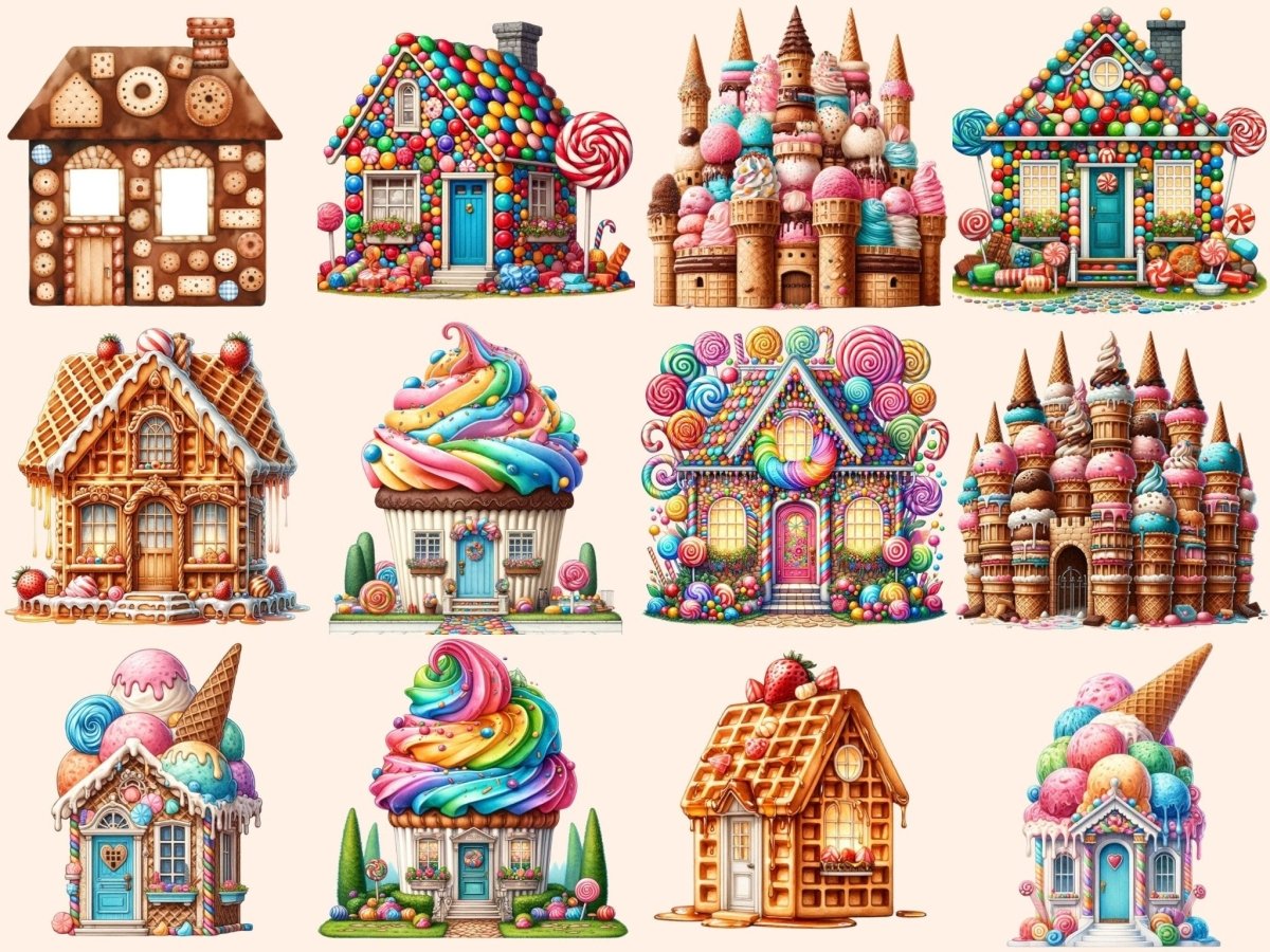 Candy Houses (P3) Clipart Candy clip art - Wonders Artist