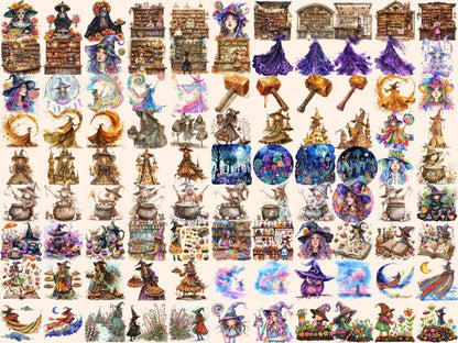 Candy Witches Watercolor Clipart candy cauldron png - Wonders Artist