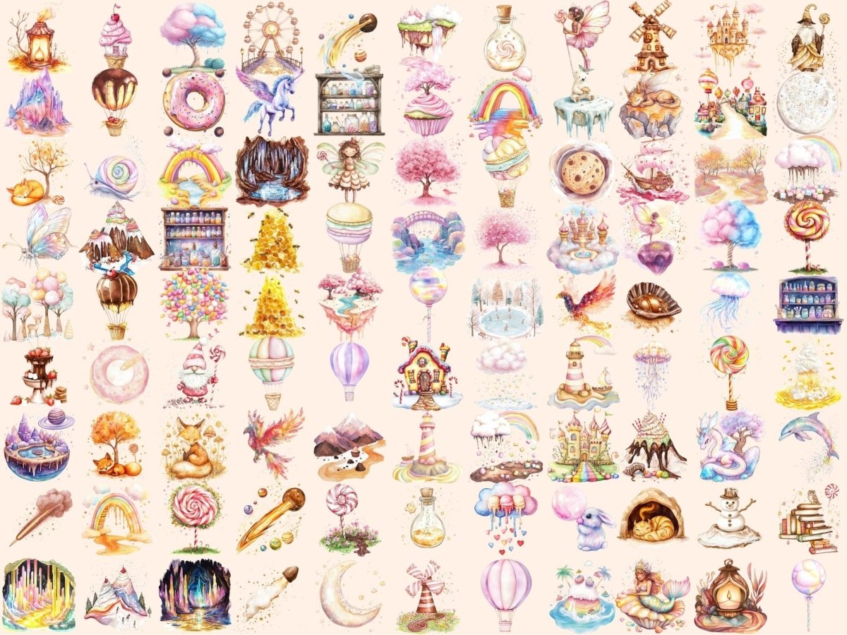 Candyland Watercolor Clipart candy clipart candy house png candy shop clipart - WondersArtist