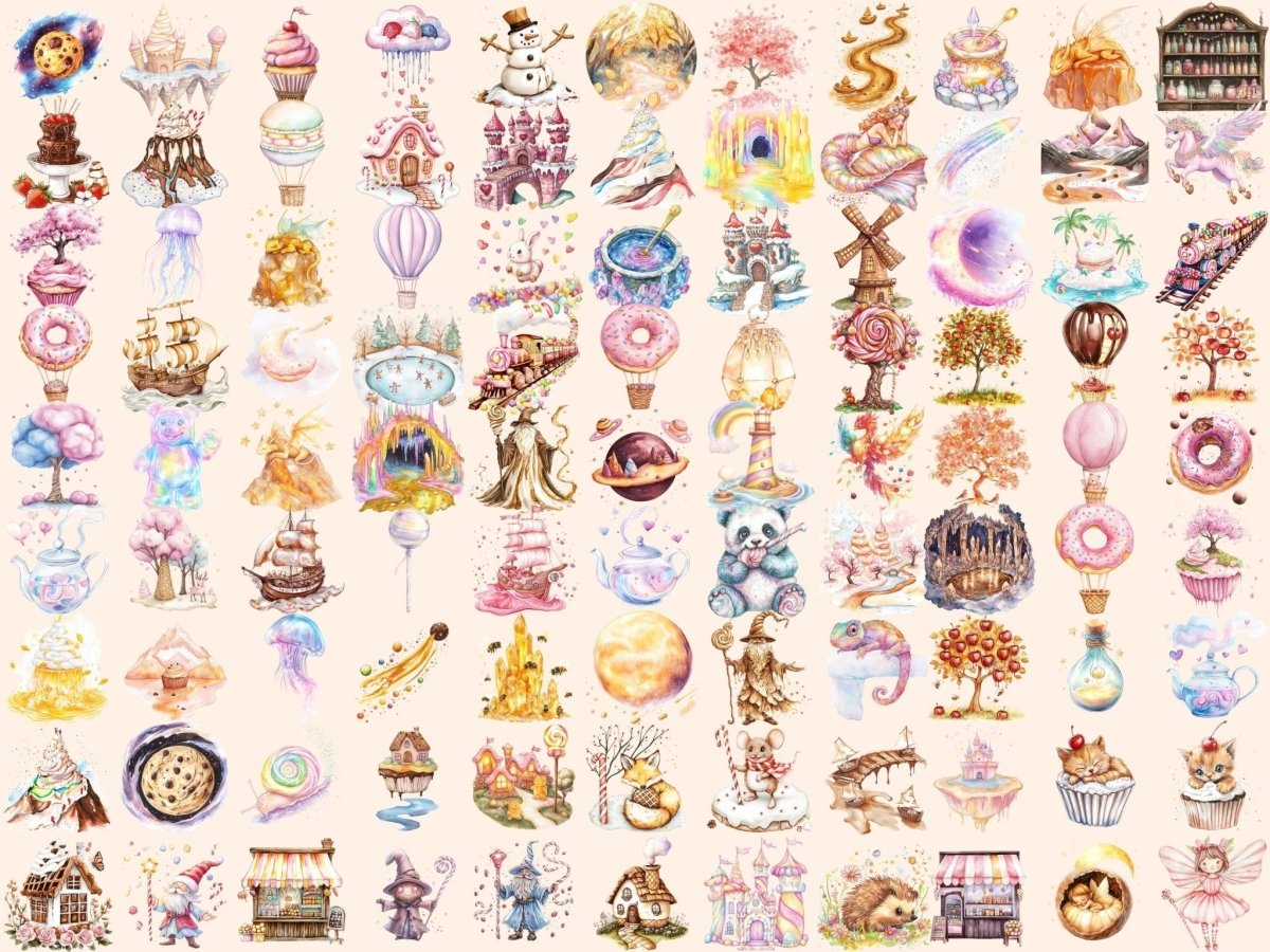 Candyland Watercolor Clipart candy clipart candy house png candy shop clipart - WondersArtist