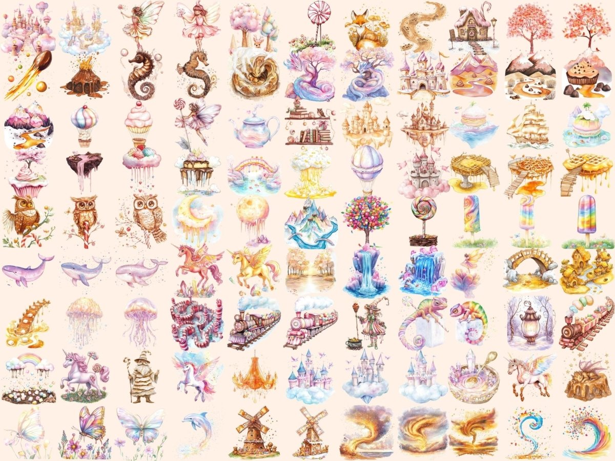 Candyland Watercolor Clipart candy clipart candy house png candy shop clipart - WondersArtist