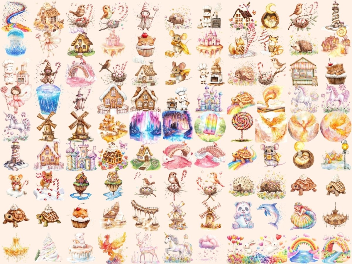 Candyland Watercolor Clipart candy clipart candy house png candy shop clipart - WondersArtist