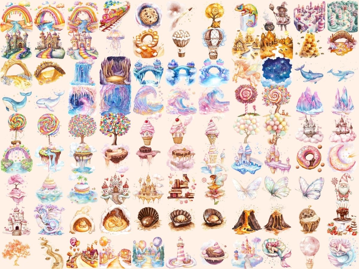 Candyland Watercolor Clipart candy clipart candy house png candy shop clipart - WondersArtist