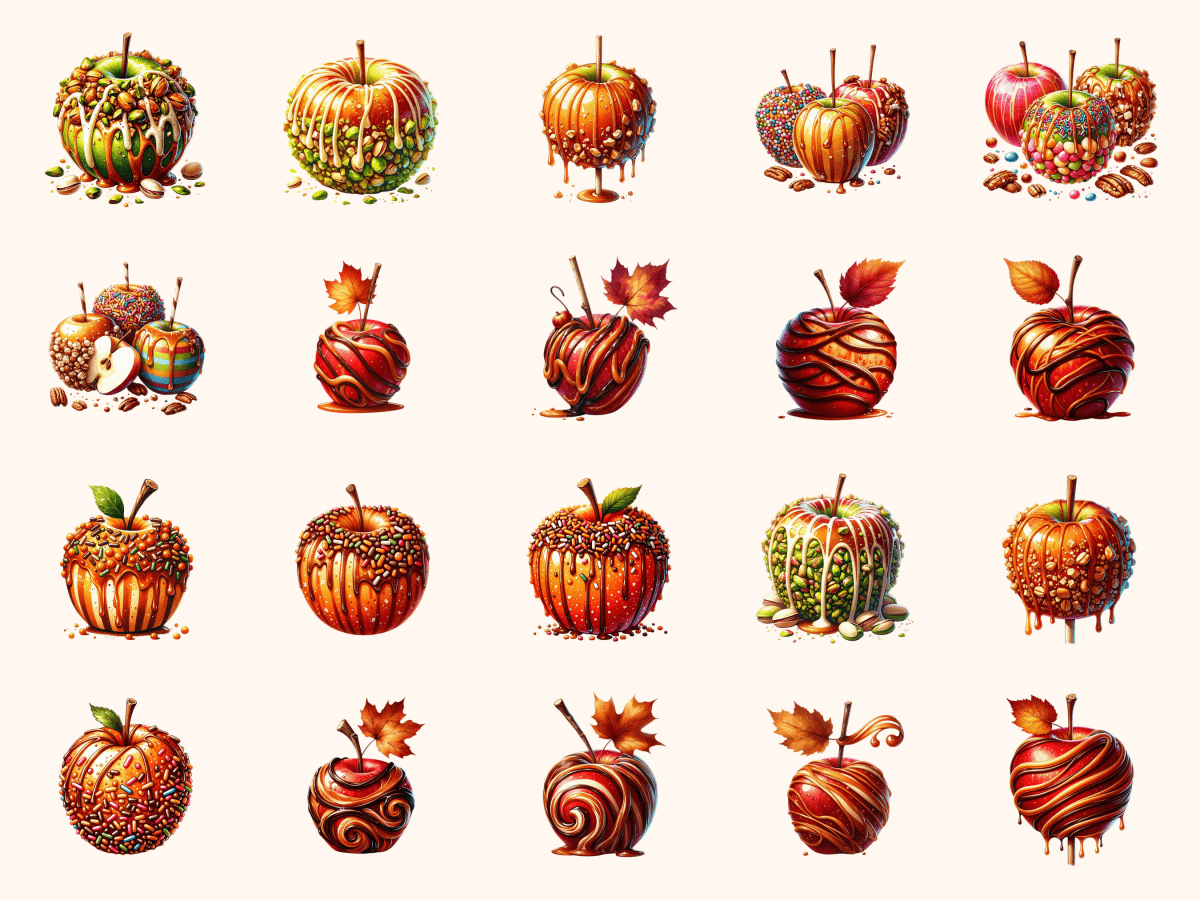 Caramel Apples Clipart All Bundles Clipart Line Art - WondersArtist