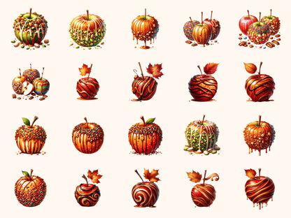 Caramel Apples Clipart All Bundles Clipart Line Art - WondersArtist