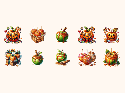 Caramel Apples Clipart All Bundles Clipart Line Art - WondersArtist