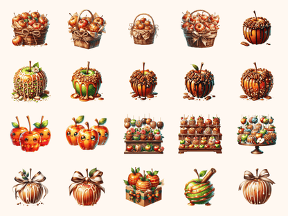 Caramel Apples Clipart All Bundles Clipart Line Art - WondersArtist