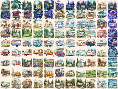 Caravans Watercolor Clipart adventure clipart - Wonders Artist