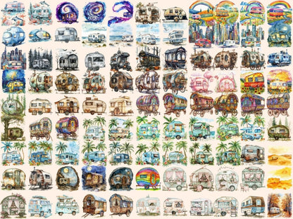 Caravans Watercolor Clipart adventure clipart - Wonders Artist