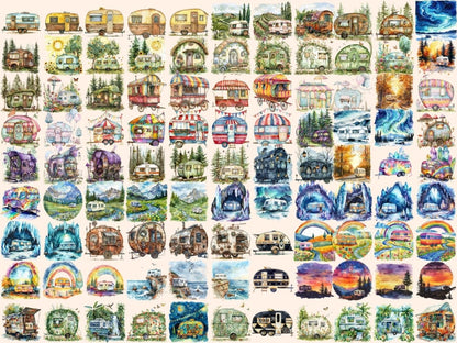 Caravans Watercolor Clipart adventure clipart - Wonders Artist