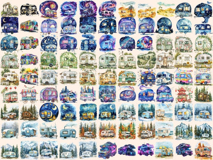 Caravans Watercolor Clipart adventure clipart - Wonders Artist