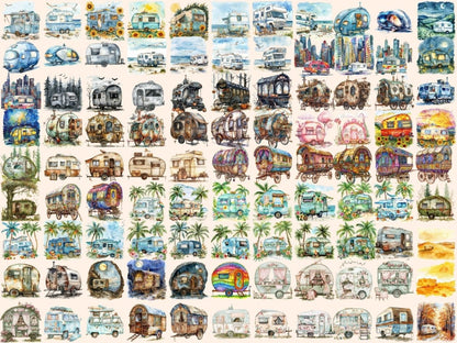 Caravans Watercolor Clipart adventure clipart - Wonders Artist