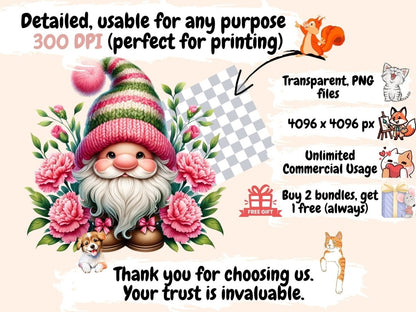 Carnation Gnomes Clipart Carnation clip art - Wonders Artist