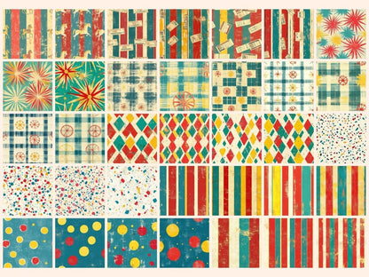 Carnival Whimsy Seamless Pattern Digital Papers amusement theme - Wonders Artist