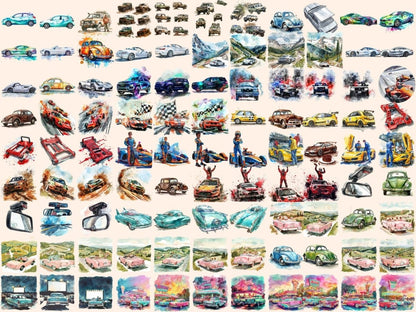Cars Watercolor Clipart car clipart - Wonders Artist