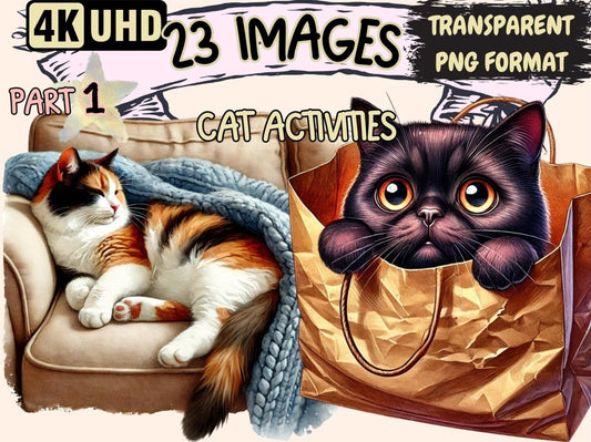 Cat Activities Clipart Active Cat Graphics - Wonders Artist