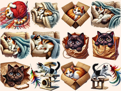 Cat Activities Clipart Active Cat Graphics - Wonders Artist
