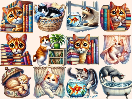 Kočičí aktivity (P2) Clipart