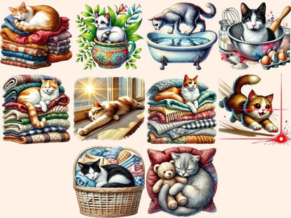 Cat Activities (P3) Clipart Active Cat Graphics - Wonders Artist