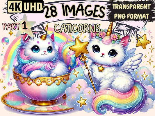 Caticorns Clipart cat clipart - Wonders Artist