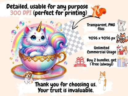 Caticorns Clipart cat clipart - Wonders Artist