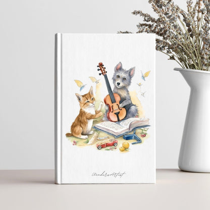 Cats and Dogs Friends Watercolor Clipart adorable pets - Wonders Artist