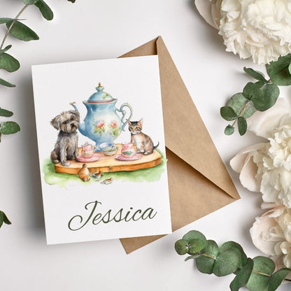 Cats and Dogs Friends Watercolor Clipart adorable pets - Wonders Artist