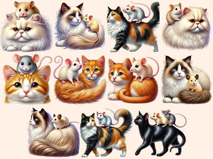 Cats & Mice Clipart Animal Clipart - Wonders Artist