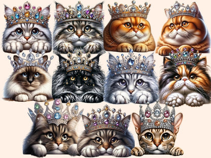Cats with Crowns Clipart cat crown clipart - Wonders Artist