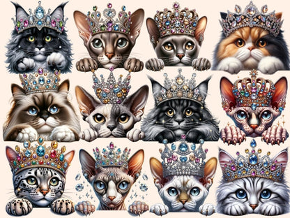 Cats with Crowns Clipart cat crown clipart - Wonders Artist