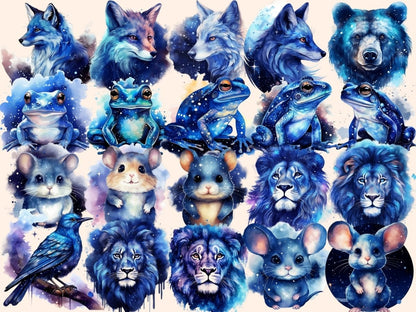 Celestial Animals Watercolor Clipart astral clipart - Wonders Artist