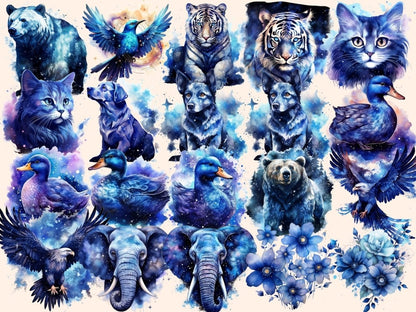 Celestial Animals Watercolor Clipart astral clipart - Wonders Artist