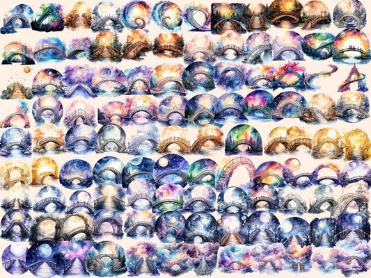 Celestial Bridges Watercolor Clipart