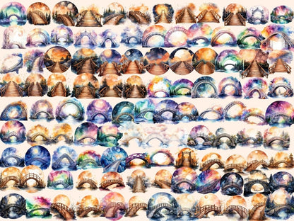 Celestial Bridges Watercolor Clipart bridge clipart - Wonders Artist