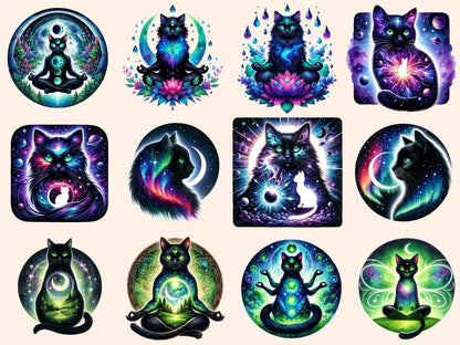 Celestial Cats Clipart Cat design - Wonders Artist