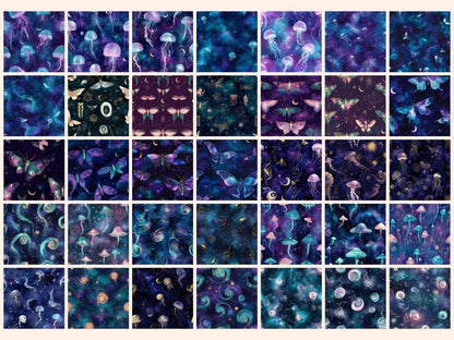 Celestial Creatures Seamless Pattern Digital Papers astral digital - Wonders Artist