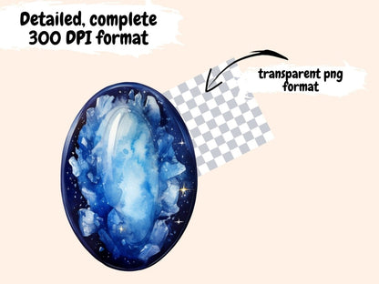 Celestial Crystals Watercolor Clipart astral crystals png - Wonders Artist