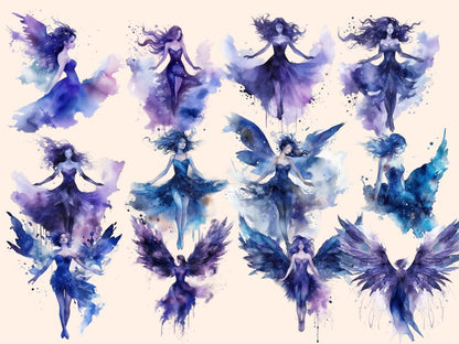 Celestial Fairies Watercolor Clipart celestial clipart - Wonders Artist