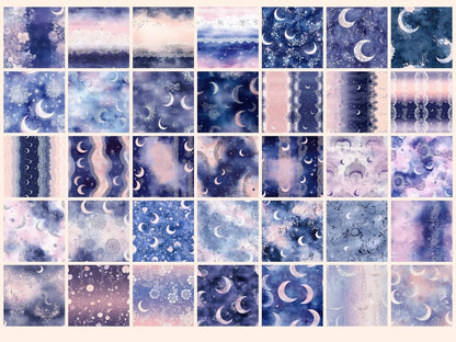 Celestial Lace Seamless Pattern Digital Papers celestial lace celestial paper cosmic paper - WondersArtist