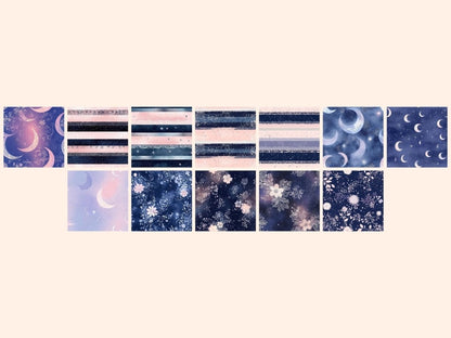 Celestial Lace Seamless Pattern Digital Papers celestial lace celestial paper cosmic paper - WondersArtist