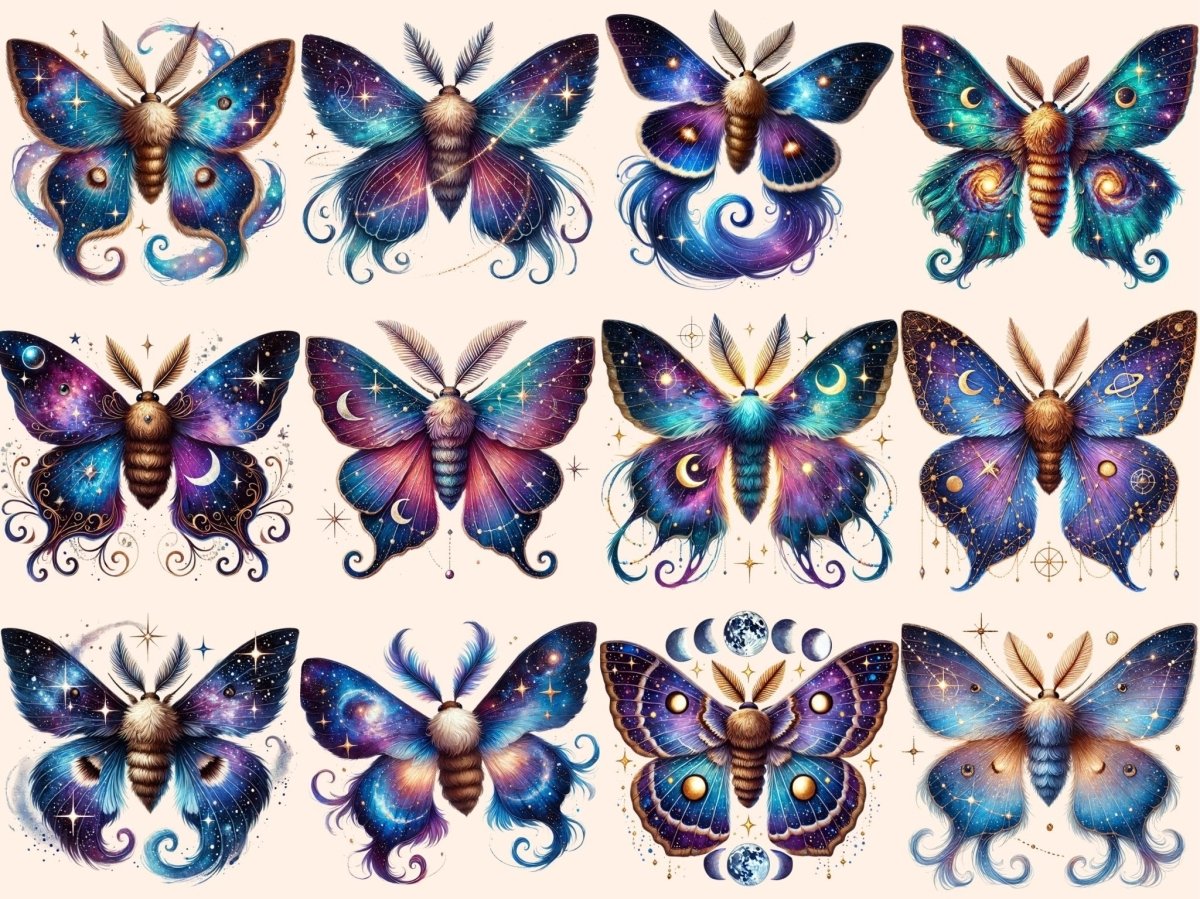 Celestial Moths Clipart astrology clipart - Wonders Artist