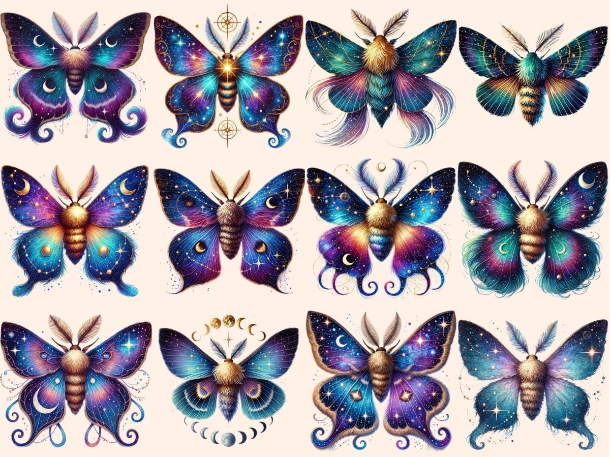 Celestial Moths Clipart astrology clipart - Wonders Artist