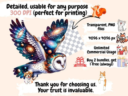 Celestial Owls Clipart cartoon owls - Wonders Artist