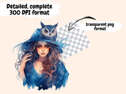 Celestial Witches Watercolor Clipart celestial clipart - Wonders Artist