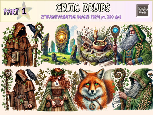 Celtic Druids Clipart - High - Quality Instant Digital Download for Creative Projects