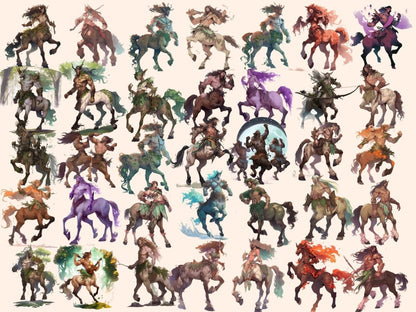 Centaurs Watercolor Clipart centaur clipart - Wonders Artist