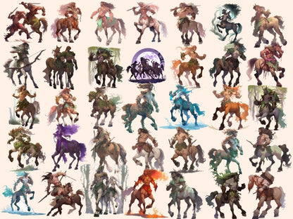 Centaurs Watercolor Clipart centaur clipart - Wonders Artist