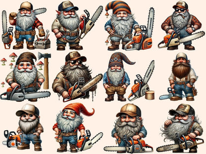 Chainsaw Gnomes Clipart Chainsaw clip art - Wonders Artist
