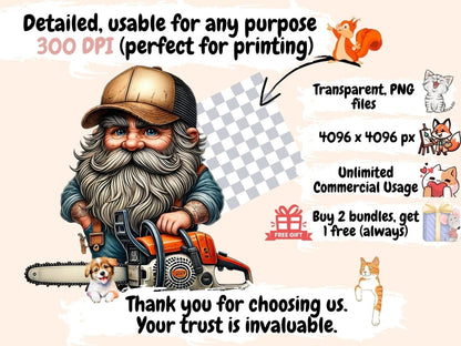 Chainsaw Gnomes Clipart Chainsaw clip art - Wonders Artist